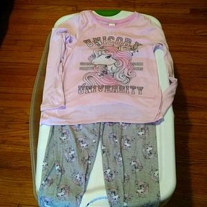 Girls unicorn pajama set size 14 XL